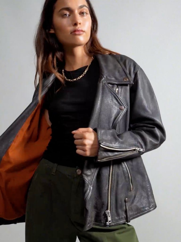 Free People Jelousy Leather Moto Jacket